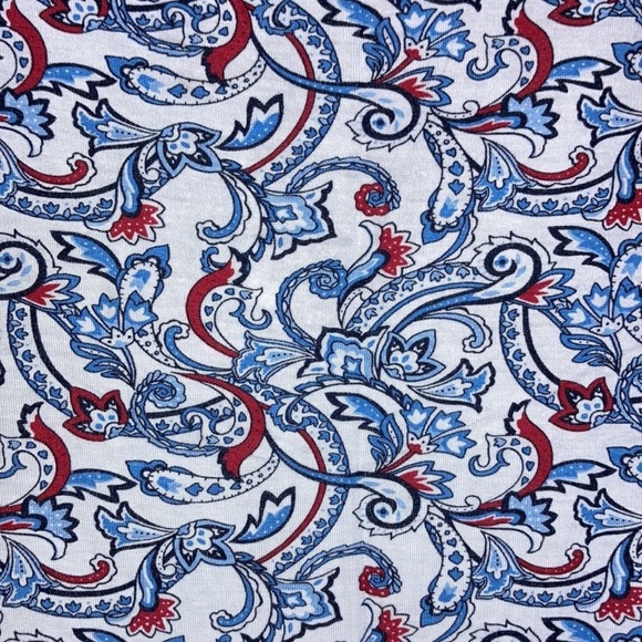 Preswick & Moore top paisley floral print top w stretch & tie detail 2X - Picture 10 of 17